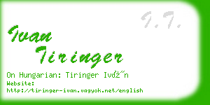 ivan tiringer business card